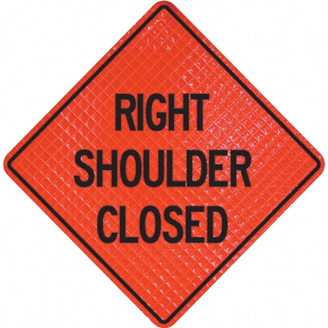 PRO-SAFE 07-800-4120-L Traffic Control Sign: Triangle, "Right Shoulder Closed"