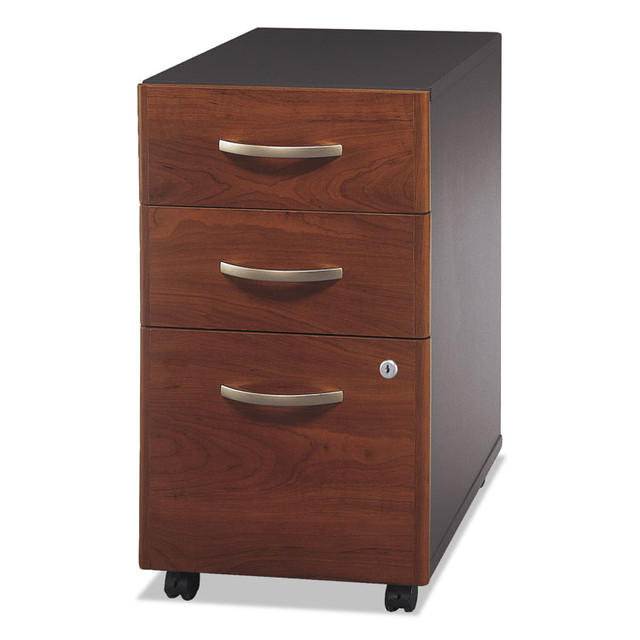 BUSH INDUSTRIES WC24453SU Series C Mobile Pedestal File, Left/Right, 3-Drawers: Box/Box/File, Legal/Letter/A4/A5, Cherry/Gray, 15.75" x 20.25" x 27.88"