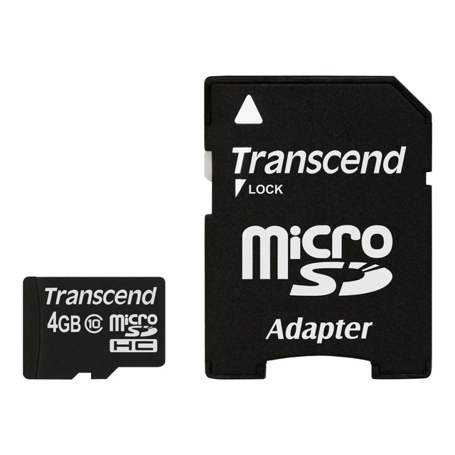 TRANSCEND INFORMATION INC. Transcend TS4GUSDHC10  Premium - Flash memory card (microSDHC to SD adapter included) - 4 GB - Class 10 - 133x - microSDHC