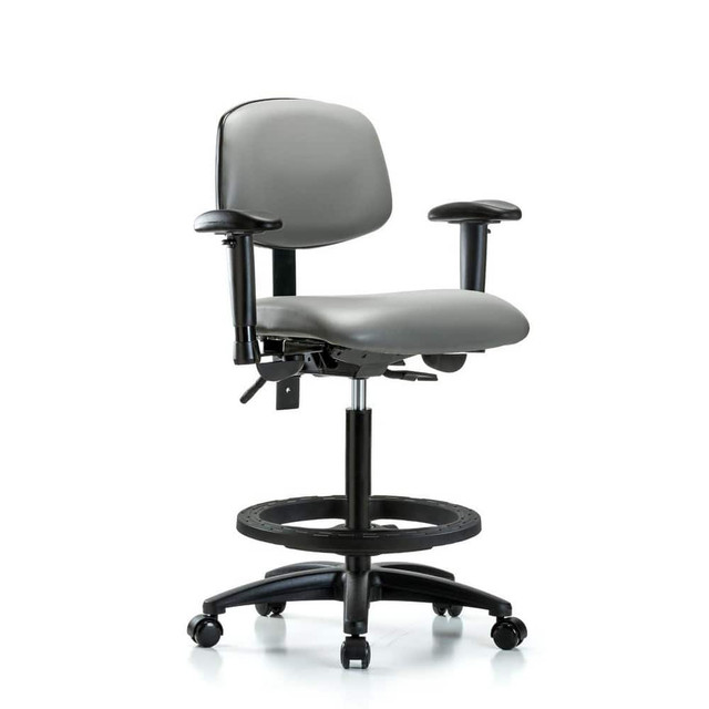 Blue Ridge Ergonomics MSC47689 Task Chair: Vinyl, Sterling