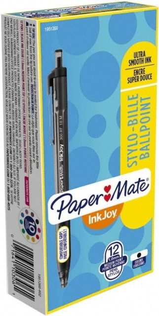 Paper Mate 1951260 Retractable Ball Point Pen: 1 mm Tip, Black Ink