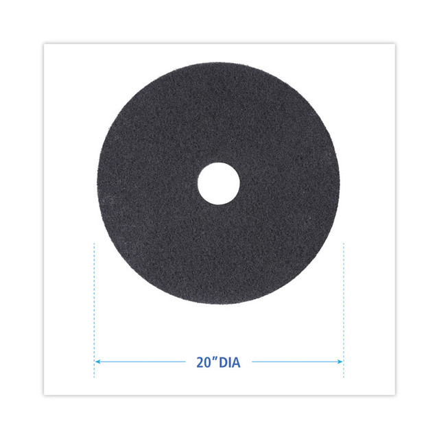 BOARDWALK 4020 HIP High Performance Stripping Floor Pads, 20" Diameter, Black, 5/Carton