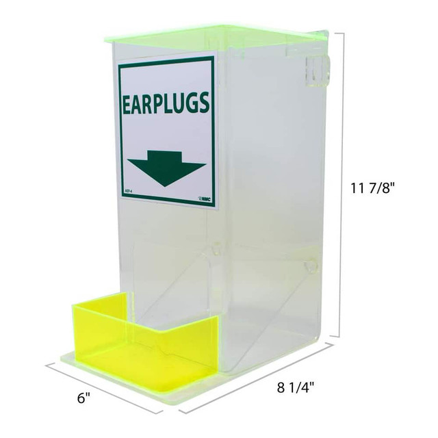 AccuformNMC AEP-4 Earplug Dispenser: Hinged Top & Bottom Tray, Tabletop or Wall Mount