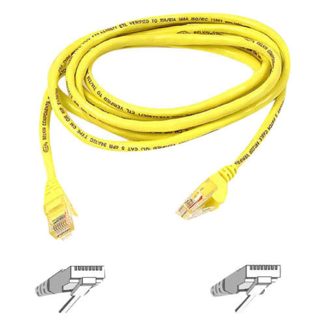 BELKIN, INC. Belkin A3L791-15-YLW  Cat5e Cable - RJ-45 Male - RJ-45 Male - 15ft - Yellow