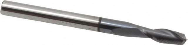 SGS 30469 Square End Mill: 1/8'' Dia, 3/8'' LOC, 1/8'' Shank Dia, 1-1/2'' OAL, 2 Flutes, Solid Carbide