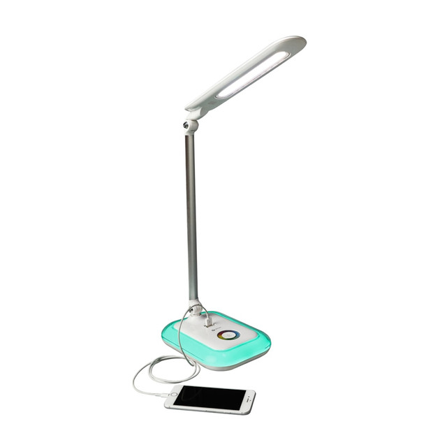 OTTLITE TECHNOLOGIES, INC. OttLite F1BY9009-SHPR  Wellness Series Glow LED Desk Lamp With Color Changing Base, Adjustable Height, 17inH, White Shade/White Base