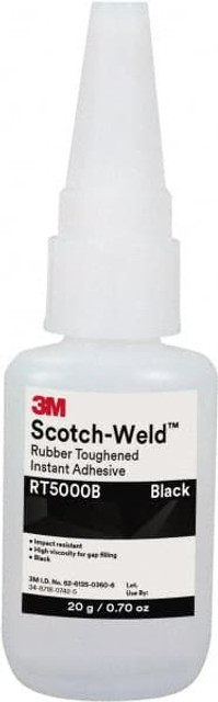 3M Adhesive Glue: 0.71 oz Bottle, Black 7100039251