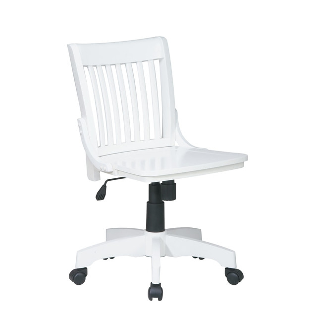 OFFICE STAR PRODUCTS 101WHT OSP Designs Armless Wood Bankers Chair, White