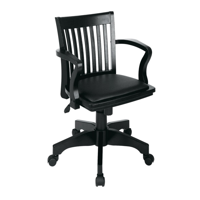 OFFICE STAR PRODUCTS 108BLK-3 OSP Designs Deluxe Bankers Chair, Black