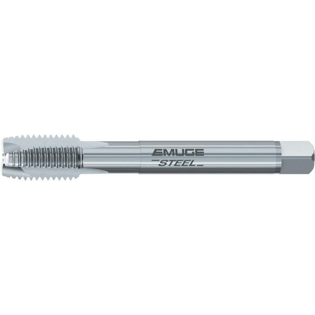 Emuge C0208900.0050 Spiral Point Tap: M5x0.8 Metric, 3 Flutes, Plug Chamfer, 2B Class of Fit, High-Speed Steel-E, Bright/Uncoated