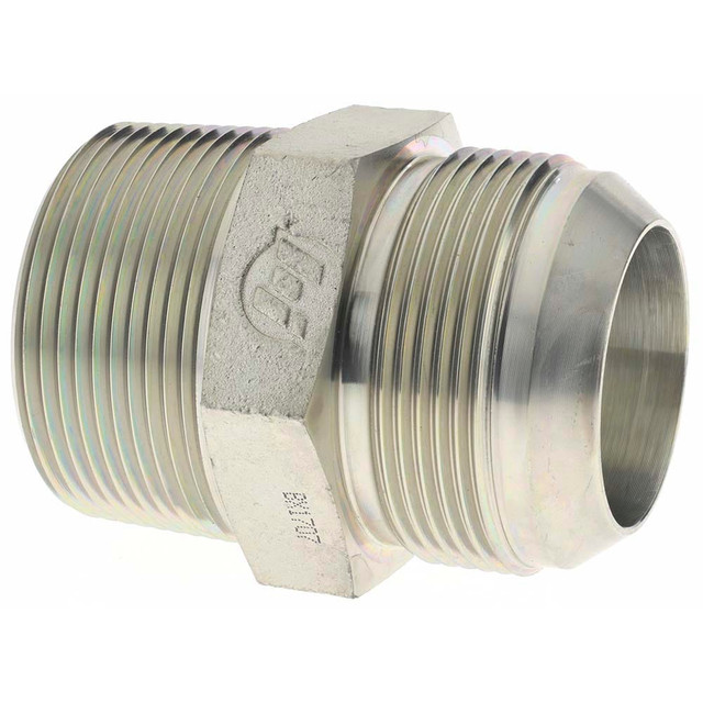 Brennan BD-16326 Steel Flared Tube Connector: 1-1/2" Tube OD, 1-7/8-12 x 1-1/2-11-1/2 Thread, 37 ° Flared Angle