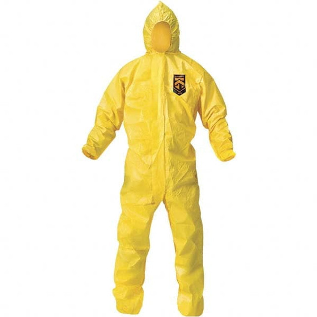 KleenGuard 09818 Non-Disposable Rain & Chemical-Resistant Coverall: Yellow, PE Film & Polypropylene