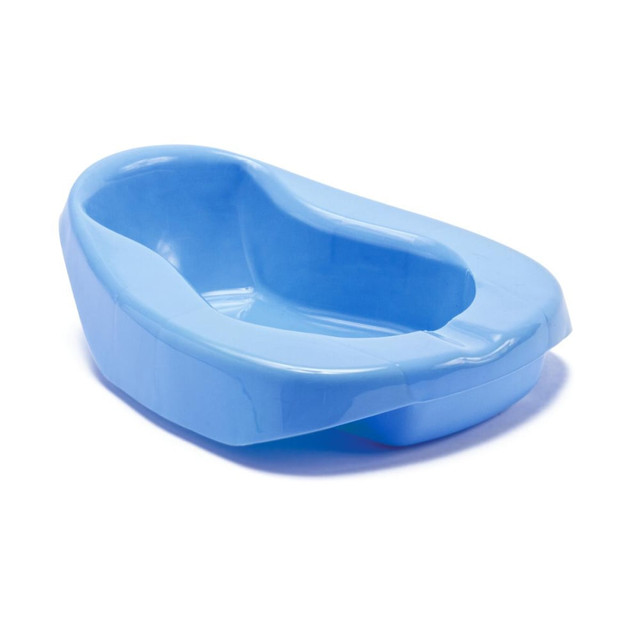 MEDLINE INDUSTRIES, INC. DYND88205 Medline Autoclavable Pontoon Bedpans, 2 3/4inH x 11inW x 14inD, Blue, Pack Of 12