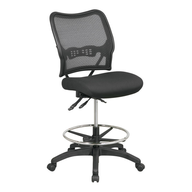 OFFICE STAR PRODUCTS 13-37N30D Office Star SPACE Deluxe Ergonomic Air Grid/Mesh Armless Drafting Chair, Black