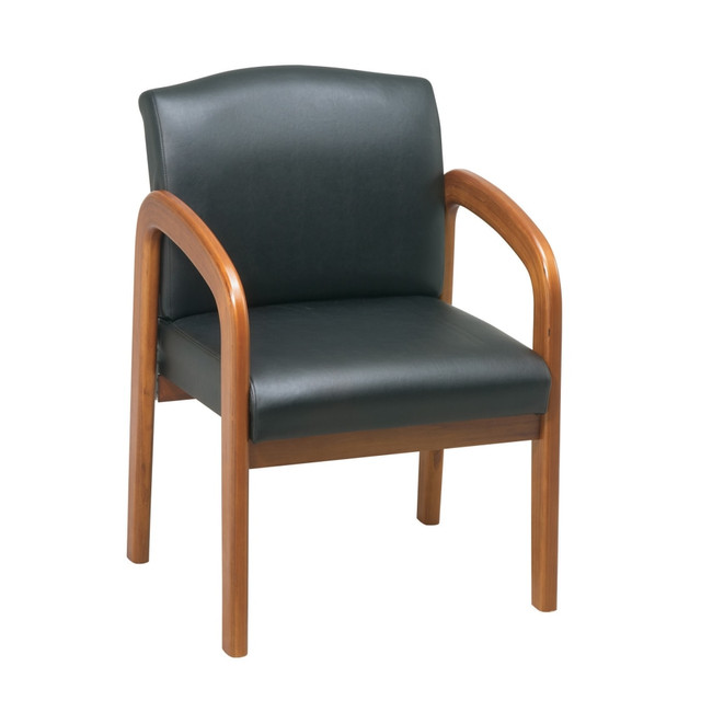 OFFICE STAR PRODUCTS WD380-U6 Office Star Work Smart Guest Chair, Black/Oak OFFICE STAR PRODUCTS WD380-U6 Office Star Work Smart Guest Chair, Black/Oak
