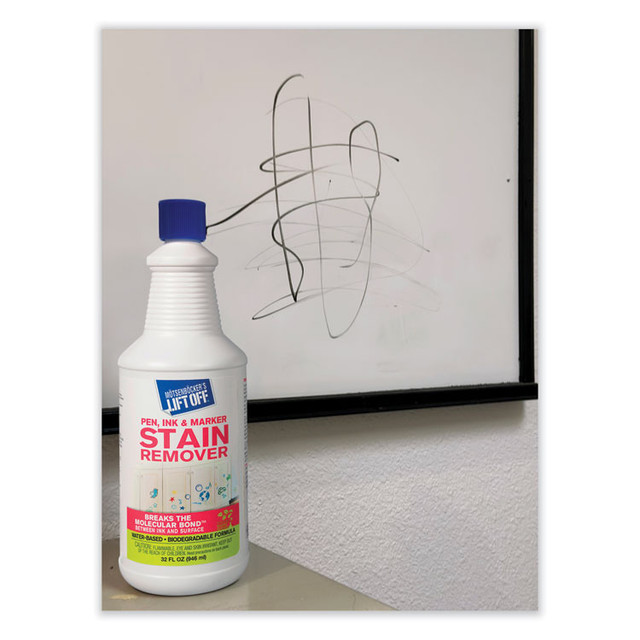 MOTSENBOCKER'S Lift-Off® 409-03 Lift Off #3: Pen, Ink and Marker Graffiti Remover, 32 oz Pour Bottle, 6/Carton