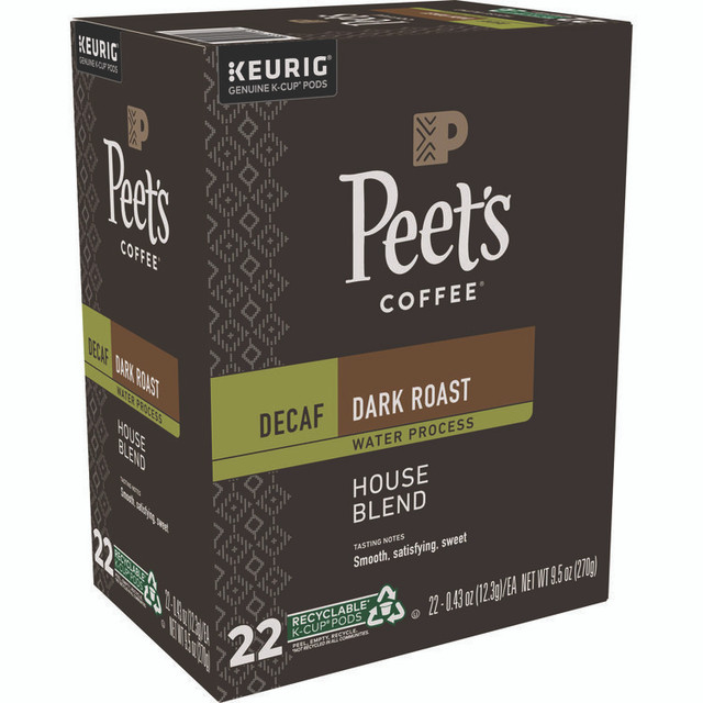 PEETS Peet's Coffee & Tea® 6544 House Blend Decaf K-Cups, 22/Box