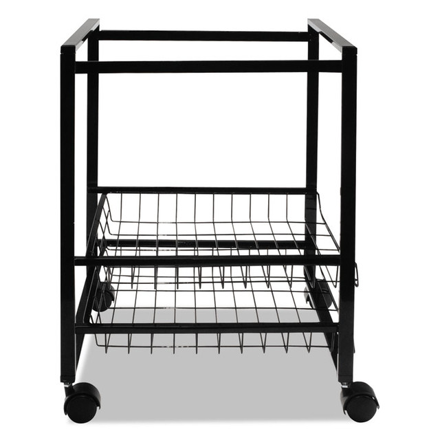 ADVANTUS CORPORATION 34075 Mobile File Cart with Sliding Baskets, Metal, 2 Drawers, 1 Bin, 12.88" x 15" x 21.13", Black