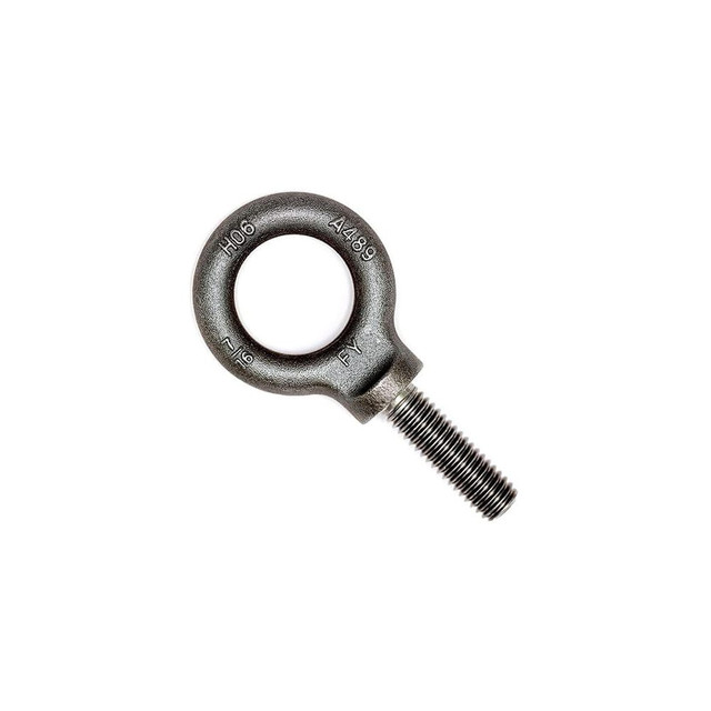 Value Collection KP73036 Fixed Lifting Eye Bolt: With Shoulder, 1,800 lb Capacity, 7/16-14 Thread, Grade 1030 Steel