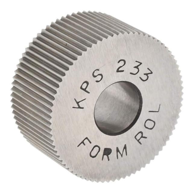 MSC KPS-233 Standard Knurl Wheel: 3/4" Dia, 90 ° Tooth Angle, 33 TPI, Straight, High Speed Steel