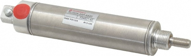 Norgren RP106X2.000-SAP Single Acting Rodless Air Cylinder: 1-1/16" Bore, 2" Stroke, 250 psi Max, 1/8 NPTF Port, Pivot Mount