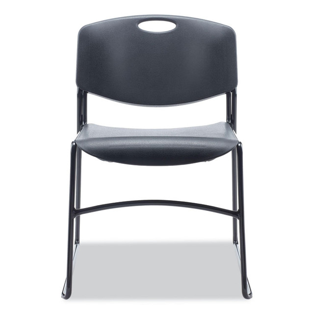 ALERA CA671 Alera Resin Stacking Chair, Supports Up to 275 lb, 18.50" Seat Height, Black Seat, Black Back, Black Base, 4/Carton