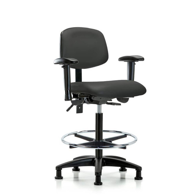 Blue Ridge Ergonomics MSC47913 Task Chair: Vinyl, Charcoal