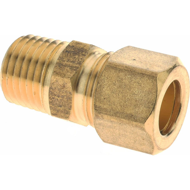 CerroBrass 68A-6B Compression Tube Connector: 1/4" Thread, Compression x MNPT