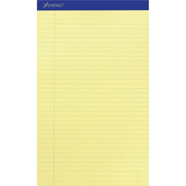 TOPS BUSINESS FORMS 20230 Ampad Writing Pad - 50 Sheets - Stapled - 0.34in Ruled - 15 lb Basis Weight - Legal - 8 1/2in x 14in Sheet Size - Canary Yellow Paper - Dark Blue Binding - Perforated, Sturdy Back, Chipboard Backing, Tear Resistant - 1 Dozen TOPS BUSINESS FORMS 20230 Ampad Writing Pad - 50 Sheets - Stapled - 0.34in Ruled - 15 lb Basis Weight - Legal - 8 1/2in x 14in Sheet Size - Canary Yellow Paper - Dark Blue Binding - Perforated, Sturdy Back, Chipboard Backing, Tear Resistant - 1 Dozen