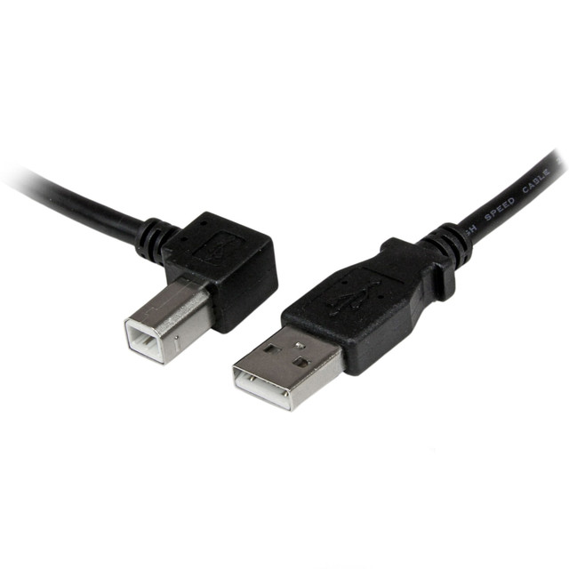 STARTECH.COM USBAB1ML  1m USB 2.0 A to Left Angle B Cable - M/M - 3.28 ft USB Data Transfer Cable for Printer, Scanner, Hard Drive - First End: 1 x 4-pin USB 2.0 Type A - Male - Second End: 1 x 4-pin USB 2.0 Type B - Male - Nickel Plated Connector - 