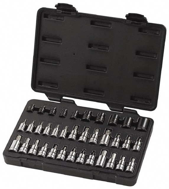 GEARWRENCH 80726 36 Piece 1/4, 3/8 & 1/2" Drive Hex & Torx Bit Socket Set