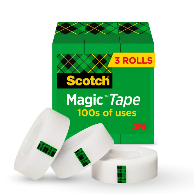 3M CO 810K3 Scotch Magic Tape, Invisible, 3 Tape Rolls, 3/4 in x 1000 in, Home Office Supplies and School Supplies for College and Classrooms 3M CO 810K3 Scotch Magic Tape, Invisible, 3 Tape Rolls, 3/4 in x 1000 in, Home Office Supplies and School Supplies for College and Classrooms