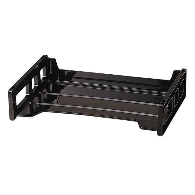 OFFICEMATE INTERNATIONAL CORP. OD10409 Office Depot Brand 30% Recycled Ribbed Bottom Stackable Letter Tray, Black OFFICEMATE INTERNATIONAL CORP. OD10409 Office Depot Brand 30% Recycled Ribbed Bottom Stackable Letter Tray, Black