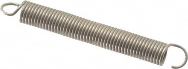Gardner Spring 37018GS Extension Spring: 1/8" OD, 1.39 lb Max Load, 1.91" Extended Length, 0.016" Wire Dia