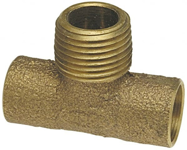 NIBCO B154400 Cast Copper Pipe Tee: 1/2" Fitting, C x C x M, Pressure Fitting