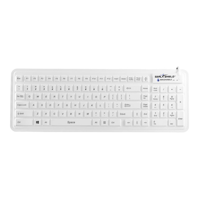 SEAL SHIELD LLC SW106G2 Seal Shield Seal Glow Waterproof - Keyboard - washable - backlit - USB - white