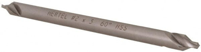 Hertel H-81185020300 Combo Drill & Countersink: #2, 3/16" Body Dia, 1180, High Speed Steel