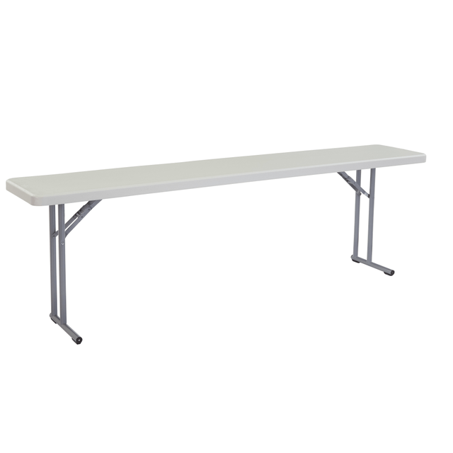 National Public Seating BT1896  BT Series Folding Table, 29-1/2inH x 18inW x 96inD, Gray/Speckled Gray