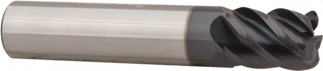 Accupro 545S3750060C11 Corner Radius End Mill: 3/8" Dia, 1/2" LOC, 45 deg Helix, AlTiN Finish, Corner Radius End, Centercutting