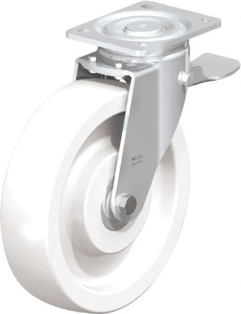 Blickle 77735 Swivel Top Plate Caster: Nylon, 10" Wheel Dia, 2-9/16" Wheel Width, 1,980 lb Capacity