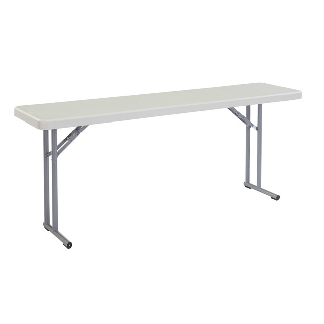 National Public Seating BT1872  BT Series Folding Table, 29-1/2inH x 18inW x 72inD, Gray/Speckled Gray