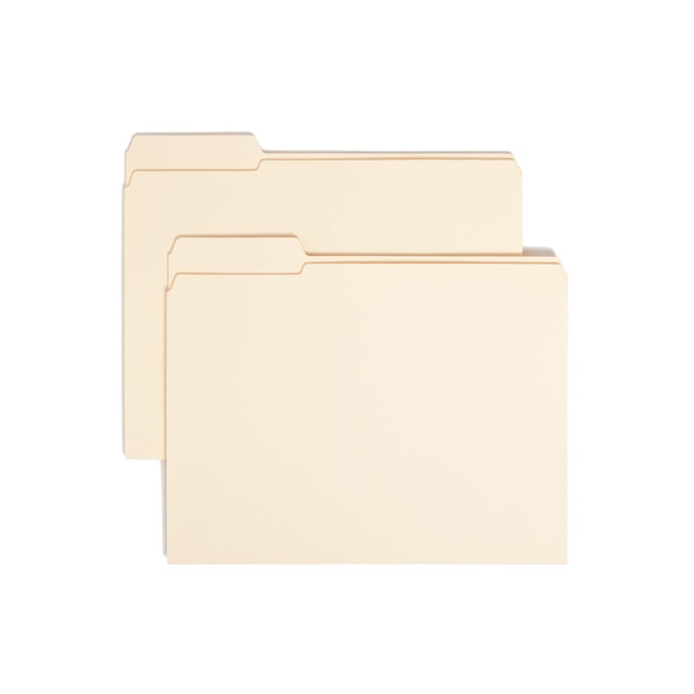 SMEAD MFG CO 10335 Smead File Folders, Reinforced Tab, 1/3 Cut, Left Position, Letter Size, Manila, Box Of 100