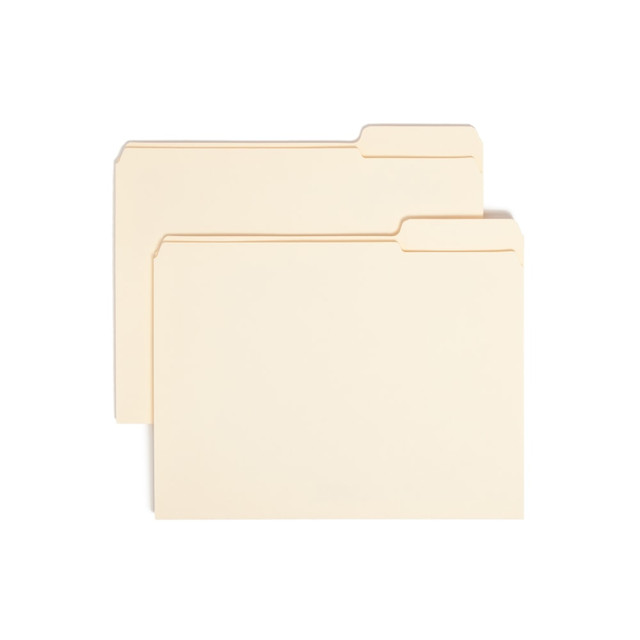 SMEAD MFG CO 10337 Smead File Folders, Reinforced Tab, 1/3 Cut, Right Position, Letter Size, Manila, Box Of 100