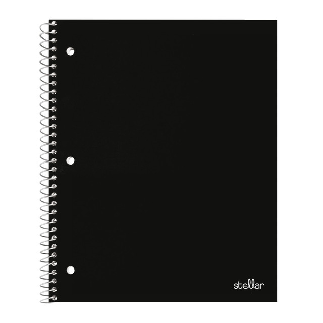 OFFICE DEPOT OD99902  Brand Stellar Poly Notebook, 8in x 10 1/2in, 1 Subject, Wide Ruled, 100 Sheets, Black