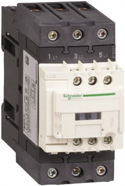 Schneider Electric LC1D50AU7 IEC Contactor: 3 Poles, NC & NO