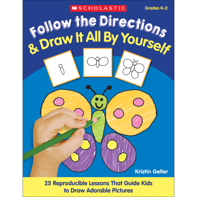 From teddy bears to dinosaurs, kids will love drawing these easy step-by-step pictures - independently.  Each reproducible lesson helps kids build fine motor skills, learn shapes and practice following directions.  Includes writing prompts and creative extension activities.