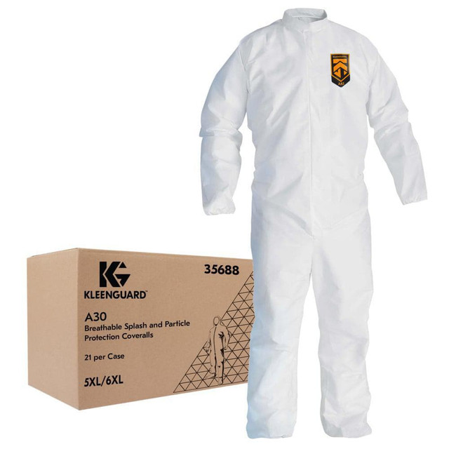 KleenGuard 35688 Disposable Coveralls: Size 5X & 6X-Large, SMS, Zipper Closure