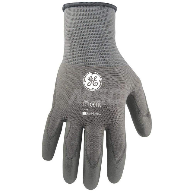 General Electric GG205LC General Purpose Work Gloves: Large, Polyurethane Coated, Polyurethane