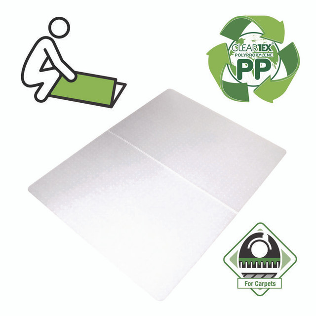 FLOORTEX NCMFLLGC0004 Cleartex Polypropylene Foldable Chair Mat for Carpets, 46 x 57, Translucent