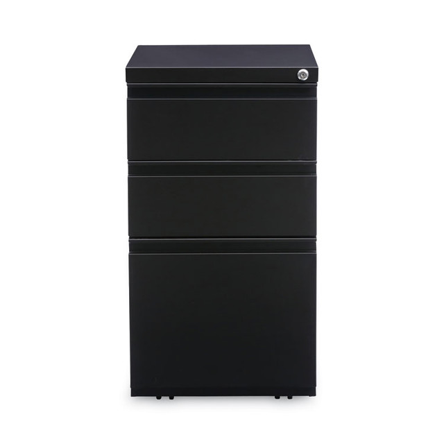ALERA PBBBFBL File Pedestal with Full-Length Pull, Left or Right, 3-Drawers: Box/Box/File, Legal/Letter, Black, 14.96" x 19.29" x 27.75"
